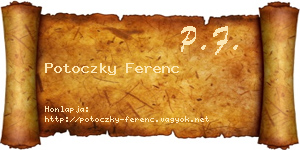 Potoczky Ferenc névjegykártya